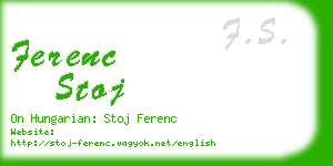 ferenc stoj business card
